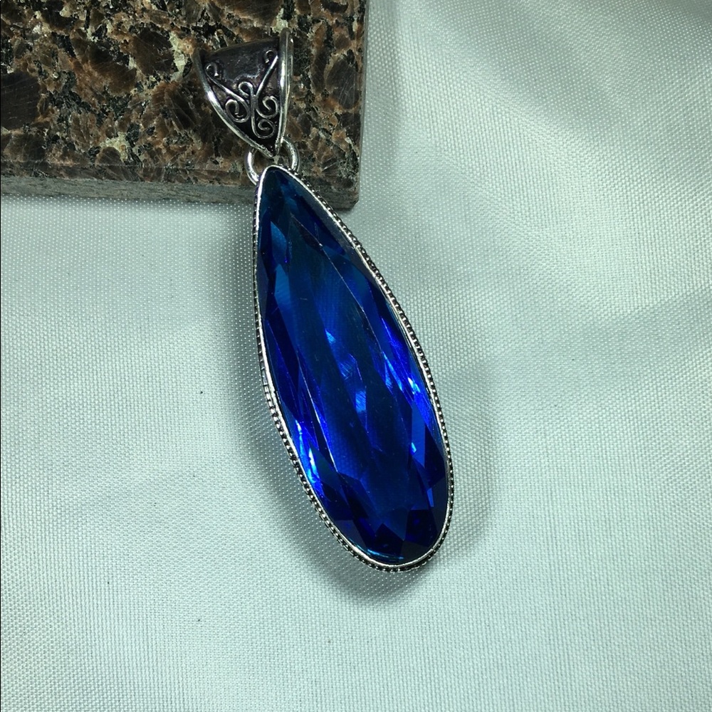 Dark Blue Topaz Pendant
